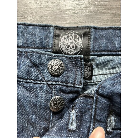 Rock & Republic Girls Size 12 Jeans Youth Blue dark Wash Denim Button Fly - Picture 2 of 9